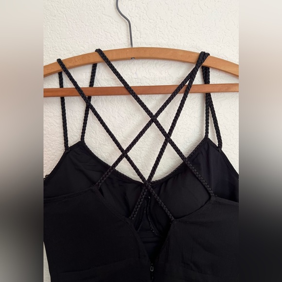 Women's Jessica Simpson Black Maxi Dress Ruffled Front Size Small - Picture 3 of 6